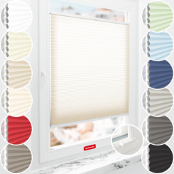 Schuette screw-mounted thermal honeycomb blinds on a window