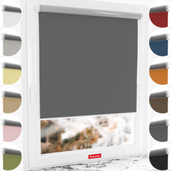 Schuette® Verdunkelungsrollo ohne Bohren & mit Bohren 2in1 nach Maß ● Kollektion Thermo Blackout: Shadow Grey (Grau) ● Profilfarbe: Weiß