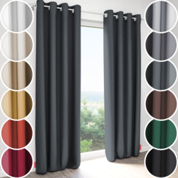 Schuette® Verdunkelungs-Vorhang Gardine mit Ösen nach Maß ● Century Black Kollektion: Shadow Touch (Grau) ● 1 Stück ● Knitterfrei Pflegeleicht Thermo Blickdicht & stark Abdunkelnd