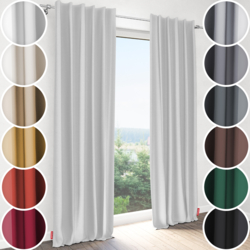 Schuette® Verdunkelungs-Vorhang Gardine mit Tunnelband nach Maß ● Century Black Kollektion: Misty White (Weiß-Grau) ● 1 Stück ● Knitterfrei Pflegeleicht Thermo Blickdicht & stark Abdunkelnd