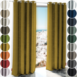 Schuette® Verdunkelungs-Vorhang Gardine mit Ösen nach Maß ● Millenium Velvet Kollektion: Butterscotch (Gelb) ● 1 Stück ● Knitterfrei Pflegeleicht Thermo Blickdicht & stark Abdunkelnd