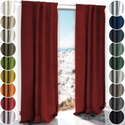 Schuette® Verdunkelungs-Vorhang Gardine mit Tunnelband nach Maß ● Millenium Velvet Kollektion: Sangria (Rot) ● 1 Stück ● Knitterfrei Pflegeleicht Thermo Blickdicht & stark Abdunkelnd
