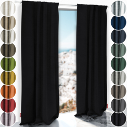 Schuette® Verdunkelungs-Vorhang Gardine mit Tunnelband nach Maß ● Millenium Velvet Kollektion: Black Swan (Schwarz) ● 1 Stück ● Knitterfrei Pflegeleicht Thermo Blickdicht & stark Abdunkelnd