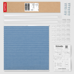 Schuette® Dachfenster Plissee nach Maß • Melange Kollektion: Deep Sea (Blau) • Profilfarbe: Eiche