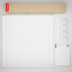 Schuette® Plissee mit Bohren nach Maß • Suprafix "Double 2in1" Schraub- & Klemmhalter • Dolomite Kollektion: Cold Morning (Grau) • Profilfarbe: Weiß