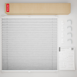 Schuette® Plissee mit Bohren nach Maß • Suprafix "Double 2in1" Schraub- & Klemmhalter • Dolomite Kollektion: Storm Gray (Grau) • Profilfarbe: Silber