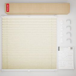 Schuette® Plissee mit Bohren nach Maß • Suprafix "Double 2in1" Schraub- & Klemmhalter • Dolomite Kollektion: Wet Stand (Beige) • Profilfarbe: Weiß