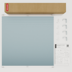 Schuette® Wabenplissee mit Bohren nach Maß • Suprafix "Double 2in1" Schraub- & Klemmhalter • Honey Kollektion: Cloud Nine (Pastellblau) • Profilfarbe: Anthrazit