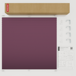 Schuette® Wabenplissee mit Bohren nach Maß • Suprafix "Double 2in1" Schraub- & Klemmhalter • Honey Kollektion: Red Velvet (Purpurrot) • Profilfarbe: Braun