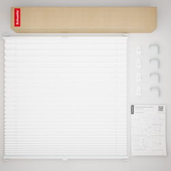 Schuette® Plissee mit Bohren nach Maß • Suprafix "Double 2in1" Schraub- & Klemmhalter • Premium Kollektion: White Day (Weiß) • Profilfarbe: Braun