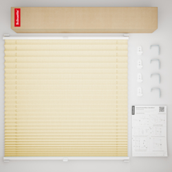 Schuette® Plissee mit Bohren nach Maß • Suprafix "Double 2in1" Schraub- & Klemmhalter • Premium Kollektion: Sahara's Sand • Profilfarbe: Weiß