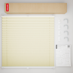 Schuette® Plissee mit Bohren nach Maß • Suprafix "Double 2in1" Schraub- & Klemmhalter • Thermo Kollektion: Sandstone (Beige) • Profilfarbe: Weiß