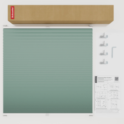 Schuette® Wabenplissee ohne Bohren nach Maß • Suprafix Klemmhalter “Incognito X" • Honey Kollektion: Wicked Emerald (Blassgrün) • Profilfarbe: Weiß