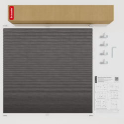 Schuette® Wabenplissee ohne Bohren nach Maß • Suprafix Klemmhalter “Incognito X" • Thermo x Honey Kollektion: Midnight Snack (Schwarz) • Profilfarbe: Braun