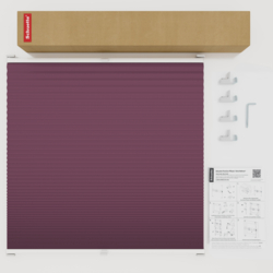 Schuette® Wabenplissee ohne Bohren nach Maß • Suprafix Klemmhalter "X" • Honey Kollektion: Red Velvet (Purpurrot) • Profilfarbe: Weiß