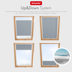 Schuette® Dachfenster Plissee nach Maß • Premium Kollektion: Silver Sonata (Grau) • Profilfarbe: Weiß