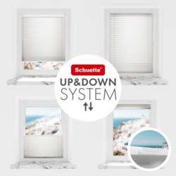Schuette® Plissee mit Bohren nach Maß • Suprafix Halterungen “Mit Bohren” • Thermo Kollektion: Spring Cloud (Grau) • Profilfarbe: Anthrazit