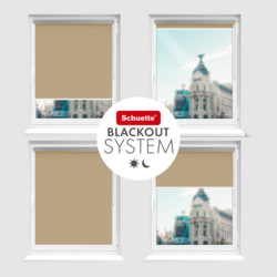 Blackout Rollo Verdunkelung am Fenster verspannt