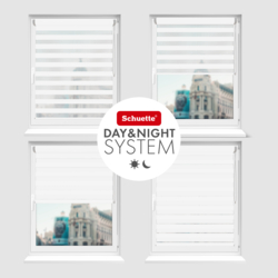 Doppelrollo verspannt am Fenster