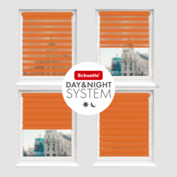 Doppelrollo verspannt am Fenster
