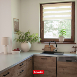 Doppelrollo für Küche im Landhaus Stil