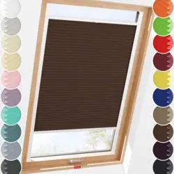 Schuette® Dachfenster Plissee nach Maß • Thermo Kollektion: Toffee (Dunkelbraun) • Profilfarbe: Weiß