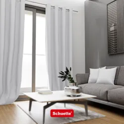 Schuette® Verdunkelungs-Vorhang Gardine mit Ösen nach Maß ● Century Black Kollektion: Misty White (Weiß-Grau) ● 1 Stück ● Knitterfrei Pflegeleicht Thermo Blickdicht & stark Abdunkelnd