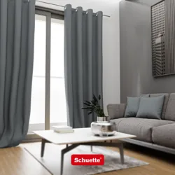Schuette® Verdunkelungs-Vorhang Gardine mit Ösen nach Maß ● Century Black Kollektion: Misty Harbor (Grau) ● 1 Stück ● Knitterfrei Pflegeleicht Thermo Blickdicht & stark Abdunkelnd