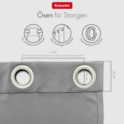 Schuette® Verdunkelungs-Vorhang Gardine mit Ösen nach Maß ● Millenium Velvet Kollektion: Polar Bear (Weiß-Grau-Beige) ● 1 Stück ● Knitterfrei Pflegeleicht Thermo Blickdicht & stark Abdunkelnd