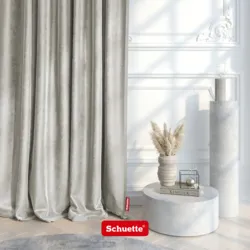 Schuette® Verdunkelungs-Vorhang Gardine mit Ösen nach Maß ● Millenium Velvet Kollektion: Polar Bear (Weiß-Grau-Beige) ● 1 Stück ● Knitterfrei Pflegeleicht Thermo Blickdicht & stark Abdunkelnd