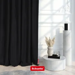 Schuette® Verdunkelungs-Vorhang Gardine mit Ösen nach Maß ● Millenium Velvet Kollektion: Black Swan (Schwarz) ● 1 Stück ● Knitterfrei Pflegeleicht Thermo Blickdicht & stark Abdunkelnd