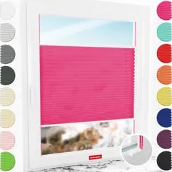 Schuette® Plissee mit Bohren nach Maß • Suprafix Halterungen “Mit Bohren” • Premium Kollektion: Queen Flower (Pink) • Profilfarbe: Anthrazit