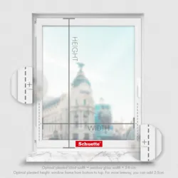 Schuette® Plissee mit Bohren nach Maß • Suprafix "Double 2in1" Schraub- & Klemmhalter • Thermo Kollektion: Gray-zy in Love (Pastellgrau) • Profilfarbe: Walnuss