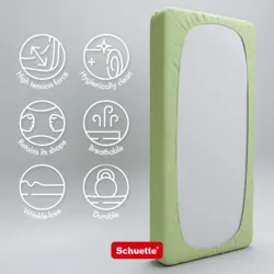Schuette® Spannbettlaken • 140 x 200 • Wow! Kollektion: Lime Time (Hellgrün) • 100% Superfluff Baumwolle, Blickdicht, Faltenfrei • mit Rundumgummi • Matratzenhöhe bis 20 cm