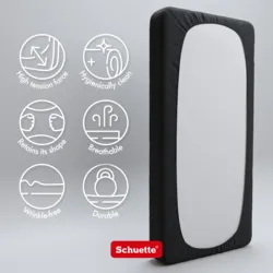 Schuette® Spannbettlaken • 140 x 200 • Wow! Kollektion: Beyond Black (Schwarz) • 100% Superfluff Baumwolle, Blickdicht, Faltenfrei • mit Rundumgummi • Matratzenhöhe bis 20 cm