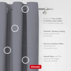 Schuette® Verdunkelungs-Vorhang Gardine mit Ösen nach Maß ● Century Black Kollektion: Misty Harbor (Grau) ● 1 Stück ● Knitterfrei Pflegeleicht Thermo Blickdicht & stark Abdunkelnd