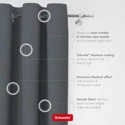Schuette® Verdunkelungs-Vorhang Gardine mit Ösen nach Maß ● Century Black Kollektion: Shadow Touch (Grau) ● 1 Stück ● Knitterfrei Pflegeleicht Thermo Blickdicht & stark Abdunkelnd