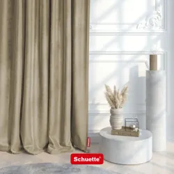Schuette® Verdunkelungs-Vorhang Gardine mit Ösen nach Maß ● Millenium Velvet Kollektion: Brown Teddy (Beige) ● 1 Stück ● Knitterfrei Pflegeleicht Thermo Blickdicht & stark Abdunkelnd