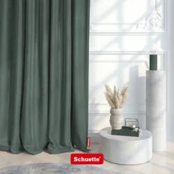 Schuette® Verdunkelungs-Vorhang Gardine mit Ösen nach Maß ● Millenium Velvet Kollektion: Isle of Pines (Dunkelgrün) ● 1 Stück ● Knitterfrei Pflegeleicht Thermo Blickdicht & stark Abdunkelnd
