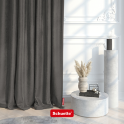 Schuette® Blackout Curtain with Eyelets ● Millenium Velvet Collection: Great Wolf (Grey) ● 1 piece ● Crease-resistant Easy-care Thermo Opaque & heavily darkening