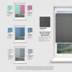 Schuette® Dachfenster Plissee nach Maß • Melange Kollektion: Black Pearl (Schwarz) • Profilfarbe: Weiß