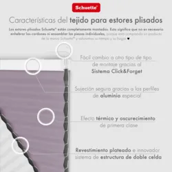 Schuette® Wabenplissee ohne Bohren nach Maß • Suprafix Klemmhalter “Incognito X" • Honey Kollektion: Sakura Sky (Pastelllila) • Profilfarbe: Weiß