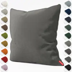 Schuette® Dekorativer Kissenbezug aus Samt mit verdecktem Reißverschluss • Millenium Velvet Kollektion: Dark Shadow (Gray) • Knitterfrei • Kuschelweich