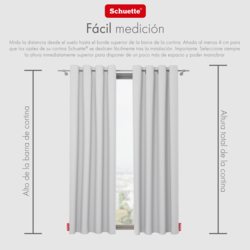 Schuette® Verdunkelungs-Vorhang Gardine mit Ösen nach Maß ● Century Black Kollektion: Misty White (Weiß-Grau) ● 1 Stück ● Knitterfrei Pflegeleicht Thermo Blickdicht & stark Abdunkelnd