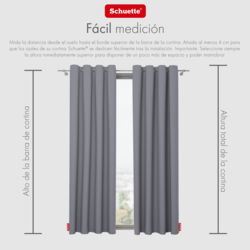 Schuette® Verdunkelungs-Vorhang Gardine mit Ösen nach Maß ● Century Black Kollektion: Misty Harbor (Grau) ● 1 Stück ● Knitterfrei Pflegeleicht Thermo Blickdicht & stark Abdunkelnd