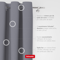 Schuette® Verdunkelungs-Vorhang Gardine mit Ösen nach Maß ● Century Black Kollektion: Misty Harbor (Grau) ● 1 Stück ● Knitterfrei Pflegeleicht Thermo Blickdicht & stark Abdunkelnd