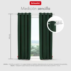 Schuette® Verdunkelungs-Vorhang Gardine mit Ösen nach Maß ● Millenium Velvet Kollektion: Dark Forest (Dunkelgrün) ● 1 Stück ● Knitterfrei Pflegeleicht Thermo Blickdicht & stark Abdunkelnd