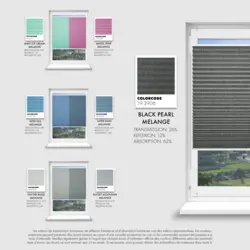 Schuette® Dachfenster Plissee nach Maß • Melange Kollektion: Black Pearl (Schwarz) • Profilfarbe: Weiß