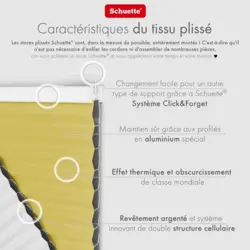 Schuette® Dachfenster Wabenplissee nach Maß • Honey Kollektion: Sunburst (Gelb) • Profilfarbe: Weiß