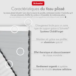 Schuette® Wabenplissee ohne Bohren nach Maß • Suprafix Klemmhalter “Incognito X" • Honey Kollektion: Skyfall (Hellgrau) • Profilfarbe: Eiche